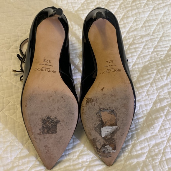 Jimmy Choo “Sage” double ankle strap patent leather pump 37.5 - Picture 13 of 15